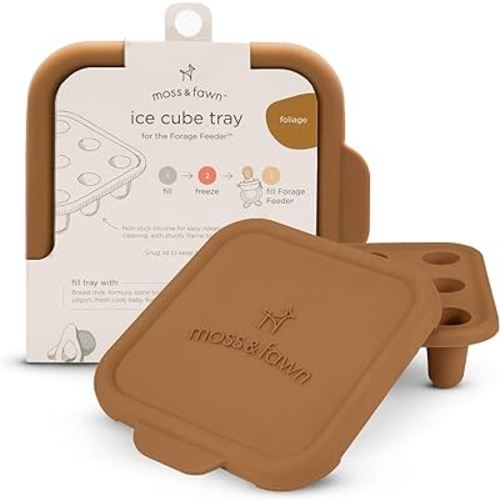 Ice Cube Tray, Forage Feeder Freezer Mold for Breast Milk, Formula, Bone Broth, Purees, and Baby Food - Foliage