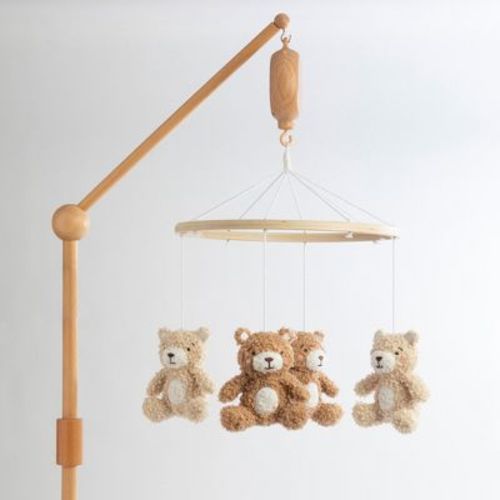 Living Textiles - Musical Mobile - Cuddly Bear, Brown