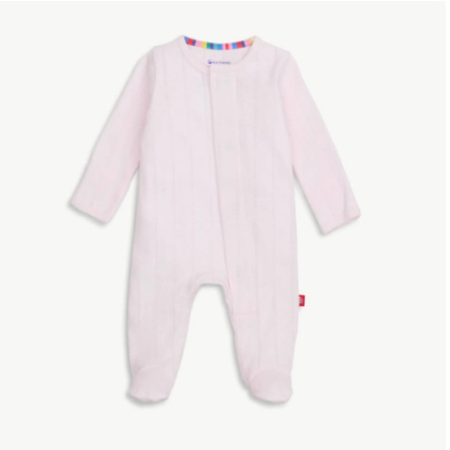 love lines pink organic cotton pointelle magnetic parent favorite foot – Magnetic Me