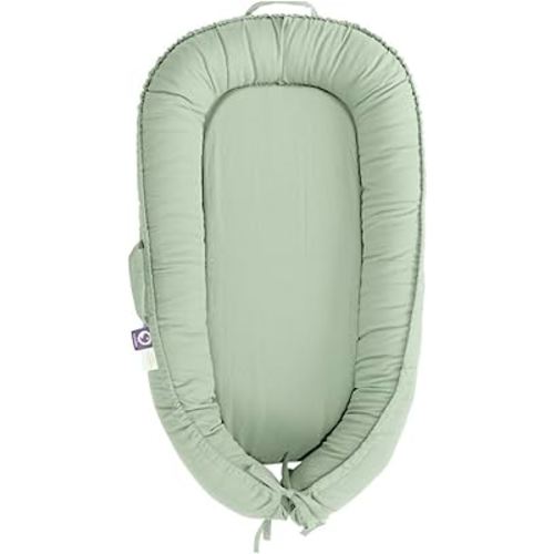CooCooBaby Infant Lounger, Baby Nest Cover for Baby Girls & Boys, Newborn Essentials for Baby 0-18 Months, 100% Cotton Breathable (Spring Green)