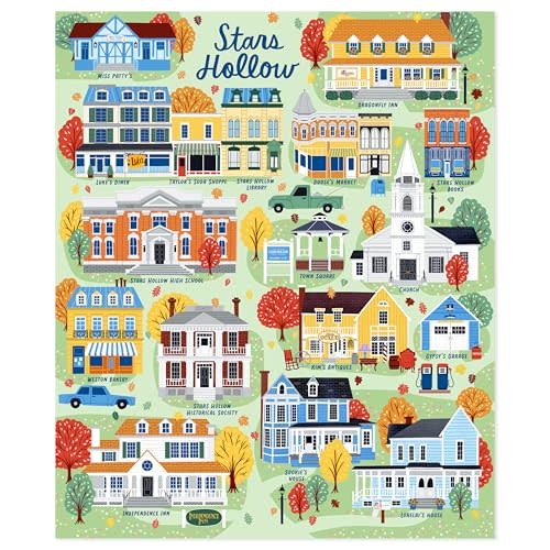 Hallmark Gilmore Girls Stars Hollow Map Throw Blanket, Birthday for Moms, Daughters, Teens, 50" x 60"