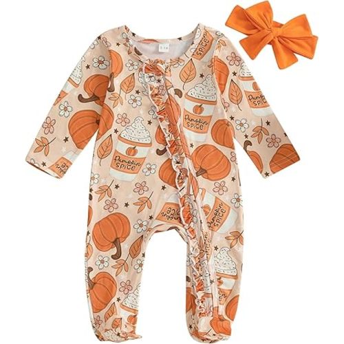 Halloween Newborn Baby Girl Clothes Infant Long Sleeve Romper Jumpsuit Bodysuit Christmas Outfits
