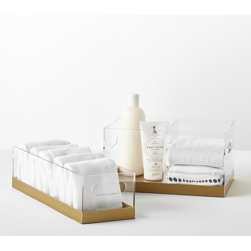 Acrylic and Metallic Nursery Storage - Diaper Caddy
