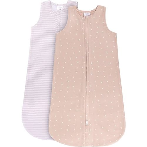 Ely's & Co. 100% Cotton Wearable Blanket Baby Sleep Bag 2 Pack (12-18 Months, Blush)