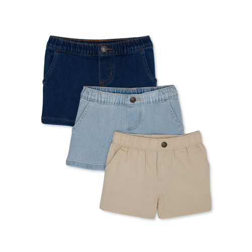 Garanimals Baby Boy Woven Shorts Multipack, 3-Pack, Sizes 0-24 Months