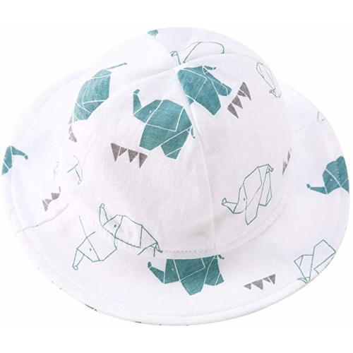 pureborn Baby Bucket Hat Infant Boys Girls Cotton Breathable Sun Hat - Elephant - 16.1"(41cm)(0-3 Months)