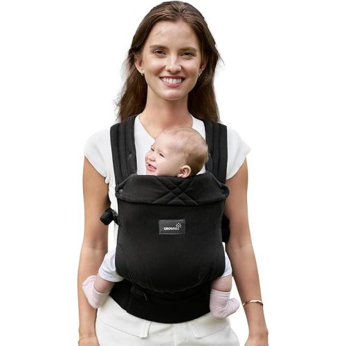 GROWNSY Baby Carrier Newborns to Toddlers, Ergonomic Baby Toddler Carrier Slings Wraps with Head Support, Easy to Wear,Infant Carrier Baby Gift,Travel and Hiking Friendly, for Babies 7 to 44 lb(Black)