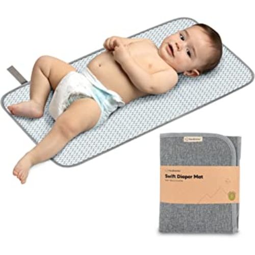 Portable Diaper Changing Pad - Waterproof Foldable Baby Changing Mat - Travel Diaper Change Mat - Lightweight Changing Pads for Baby - Baby Changer - Machine Washable (Classic Gray)