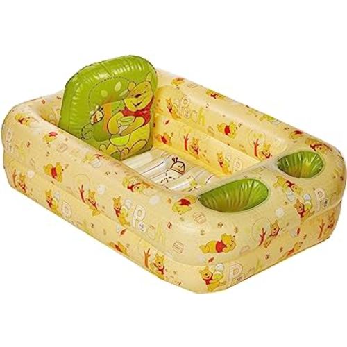 Disney Winnie The Pooh Air-Filled Cushion Bath Tub - Free-Standing, Blow up, Portable, Inflatable, Safe Bathing, Baby Bathtub, Toddler Bathtub