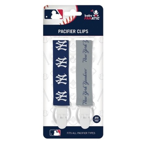 Babyfanatic Officially Licensed Unisex Pacifier Clip 2-pack - Mlb New York Yankees - Officially Licensed Baby Apparel