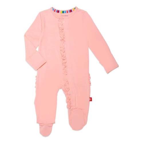 peach pop modal magnetic parent favorite footie with ruffles