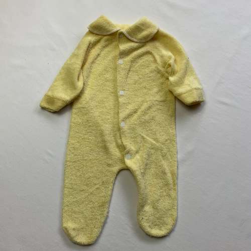 Vintage Yellow Terrycloth Footed PJs newborn