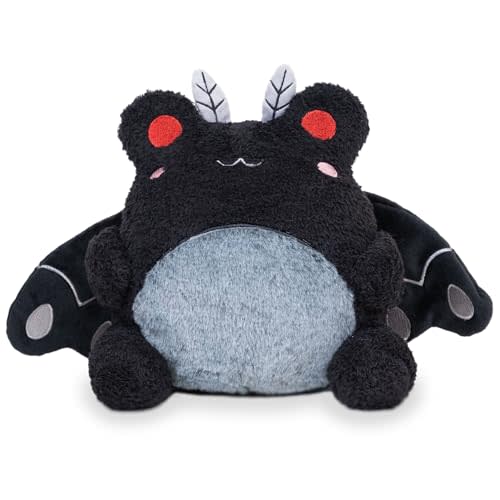 Cuddle Barn PlushGoals - Mothman Wawa The Froggie Soft Black Stuffed Animal Kawaii Frog Plush Toy, 9 inches