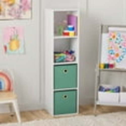 Mainstays 4 Cube Vertical Storage Organizer, White 12.09" W x 11.73" D x 47.01" H