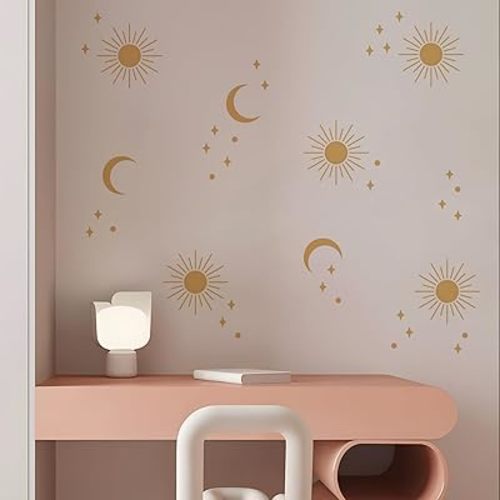 QUCHENG Boho Wall Stickers Girls Bedroom Removable Wall Decals Nursery Kids Room Decor Vinyl Murals DIY Cute Decorations 6 Sheets
