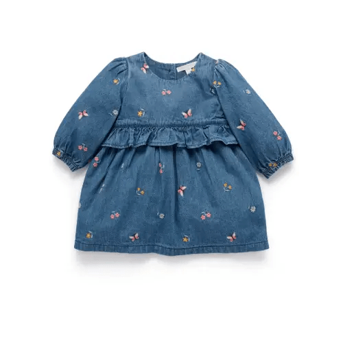 Denim Embroidered Dress