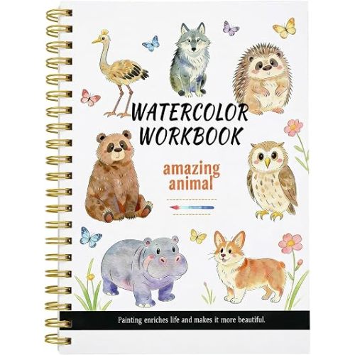 Watercolor Workbook for Adults & Beginners, Spiral Bound Lay-Flat