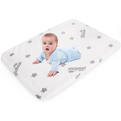 Bassinet Mattress Pad 29 x 41, Fits 4moms Breeze Plus Portable & 4moms Breeze GO Portable Travel, Waterproof Breathable Soft Baby Foam with Removable Zippered Cover