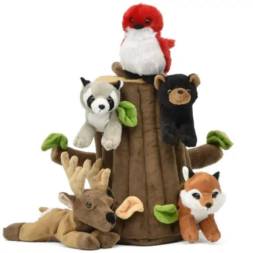 Unipak Plush Woodland Treehouse with Five (5) Stuffed Forest Animals