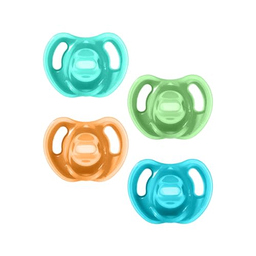 Tommee Tippee Ultra-light Pacifier, 18-36m, 4 Pack, Symmetrical One-Piece Design, BPA-free Silicone Binkies, Lightweight, Breathable Air Holes