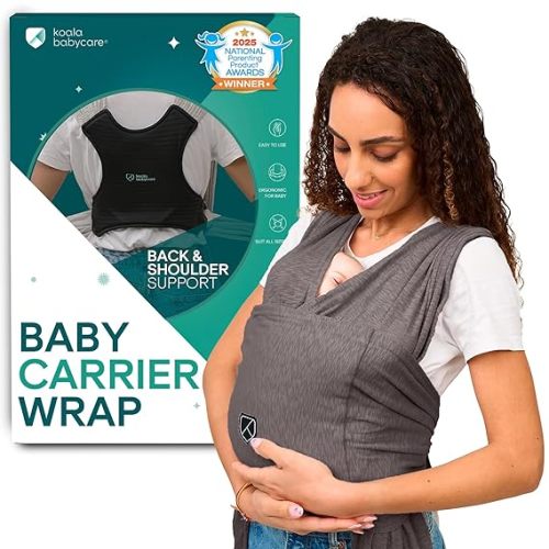 Koala Babycare Baby Carrier Wrap, Easy to Wear As a T-Shirt - Original Baby Carrier Newborn to Toddler - Sling One Size Fits All - Baby Wraps Carrier Up to 22lbs