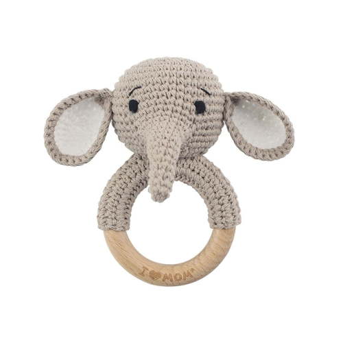 RUIG Baby Rattle Toys for Babies 0-6 Months,Crochet Baby Rattle,Crochet Baby Toys,Stuffed Baby Doll,Organic Wooden Newborn Toys,Knitted Stuffed Animals for Babies Boy Girl,First Gifts for Baby