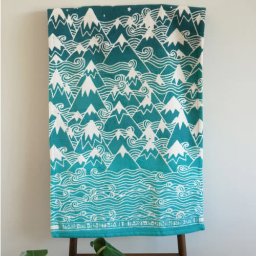 Misty Mountains Moonlit Brushed Cotton Baby Blanket