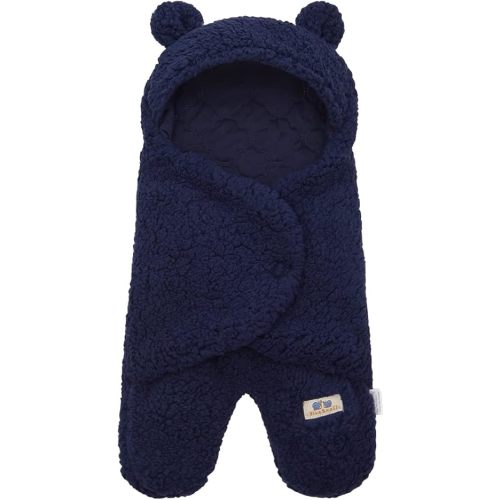 BlueSnail Newborn Receiving Blanket Baby Sleeping Wrap Swaddle(0-3M, 8-13lbs,Navy)