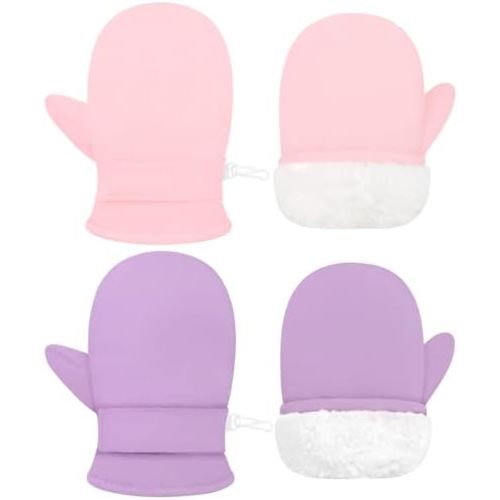 Sarfel 2 Pairs Toddler Gloves Waterproof Toddler Winter Mittens for Kids Snow Gloves Warm Baby Winter Mittens for Boys Girls