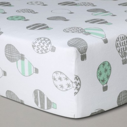 Crib Fitted Sheet Hot Air Balloons - Cloud Island™ Gray