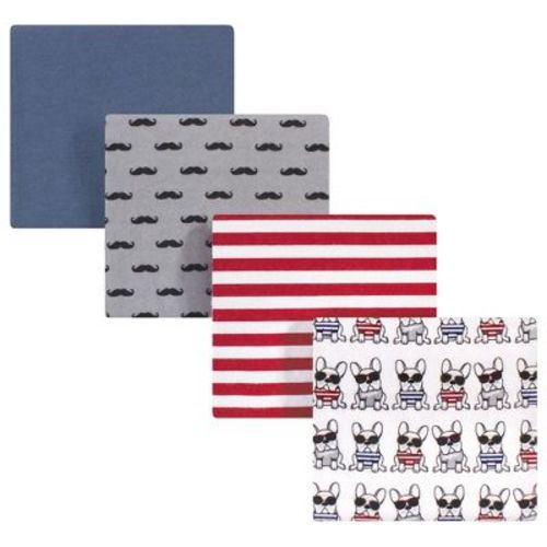 Hudson Baby Infant Boy Cotton Flannel Receiving Blankets, French Dogs, One Size