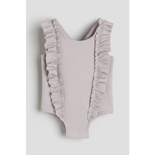 Flounce-trimmed Swimsuit, Light dusty purple - size 6M (4-6M)