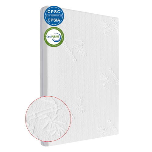 Mini Crib Mattress(38 * 24 * 3),Bamboo Fiber and Microfiber Washable Cover,Dual Firmness Gel Memory Foam Mattress,Waterproof Breathable Soft with Removable Zippered Cover