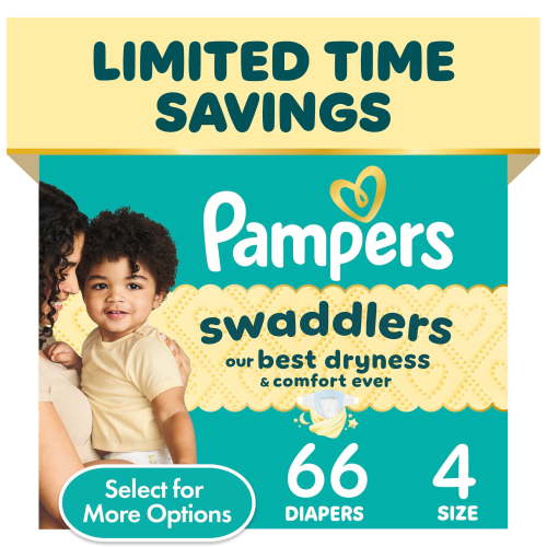Free Shipping! Pampers Diapers Size 4 with Leak Protection, Wetness Indicator, Hypoallergenic, Skin Healthy