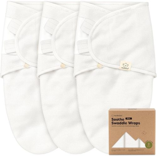 3-Pack Organic Swaddles for Newborns, Baby Swaddles 0-3 Months (Glacier) | Newborn Swaddle Sleep Sacks, Soft Cotton, Infant, Baby Swaddle Wraps, Girls, Boys, Large Hook & Loop Closure