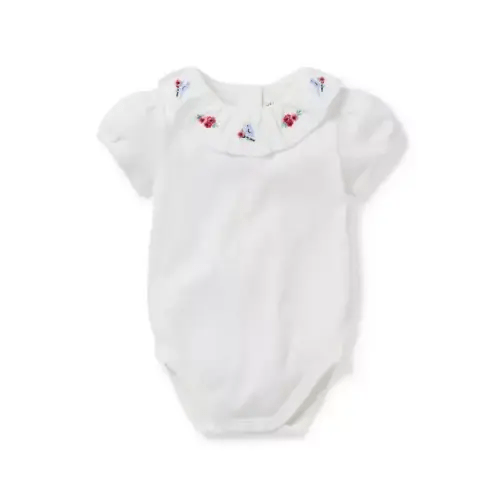 Baby Jet Ivory Baby Embroidered Collar Bodysuit by Janie and Jack