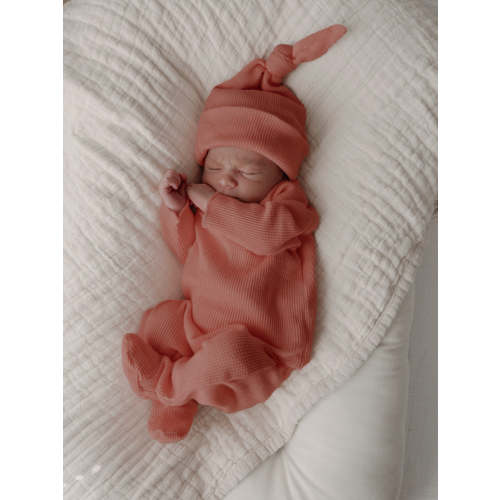 Organic Waffle Kimono & Pant Set, Dusty Rose