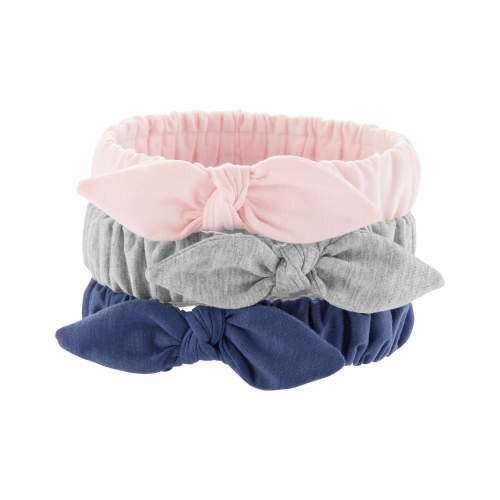 Baby 3-Pack Bow Headwraps - 0-12M - Style,Pink/Navy/Grey