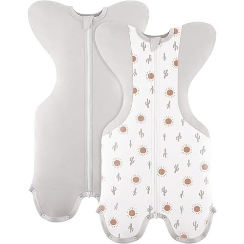 Susurration Baby Sleep Sack, Self-Soothing Swaddle for Newborns, Improves Sleep, Snug Fit Helps Calm Startle Reflex, Newborn Essentials for Baby, 2 Pack, 0-1 Months, 5-8 lb