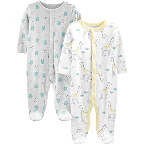Simple Joys by Carter's Baby Neutral 2-Pack Cotton Footed Sleep and Play