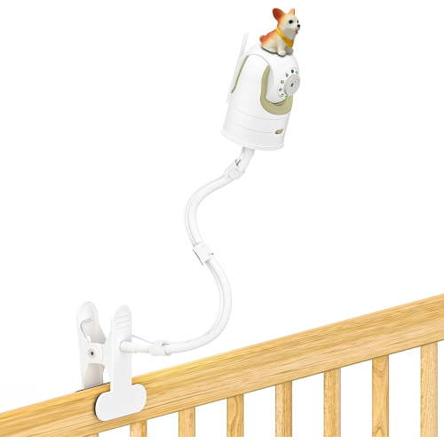 Flexible Clip Clamp Baby Monitor Mount for Infant Optics DXR 8 & DXR-8 Pro Baby Monitor Crib Mount with 19.4" Long Gooseneck Arm for Infant Optics Baby Camera Mount to Crib Anywhere Without Drilling