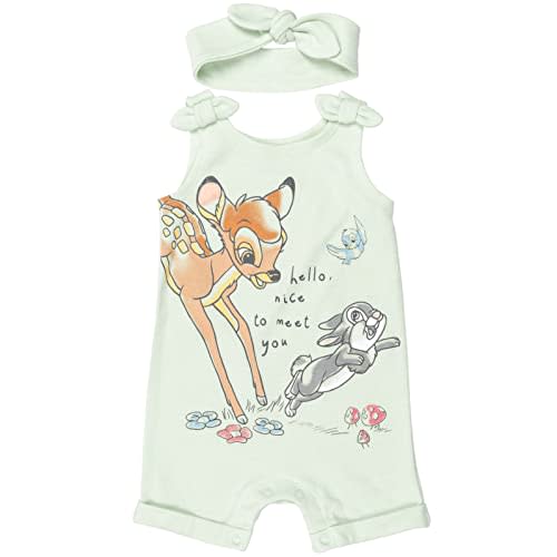Disney Minnie Mouse Winnie the Pooh Lion King Lilo & Stitch Simba Romper and Headband Newborn to Toddler