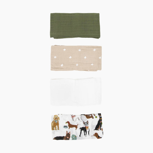 Little Unicorn Cotton Muslin All-Purpose Squares 4-Pack - Woof, 4