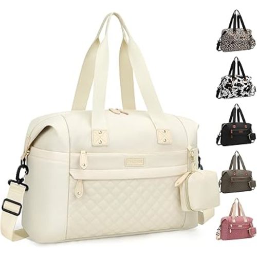 Diaper Bag Tote - Diaper Baby Bags with Pacifier Case, Shoulder Straps, Stroller Clips, Waterproof Large Mommy Bag Maternity Bag Travel Baby Bag for Mom and Dad, white