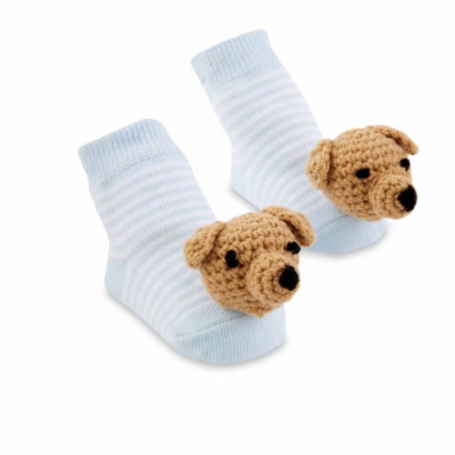 Blue Dog Rattle Toe Baby Socks | Mud Pie