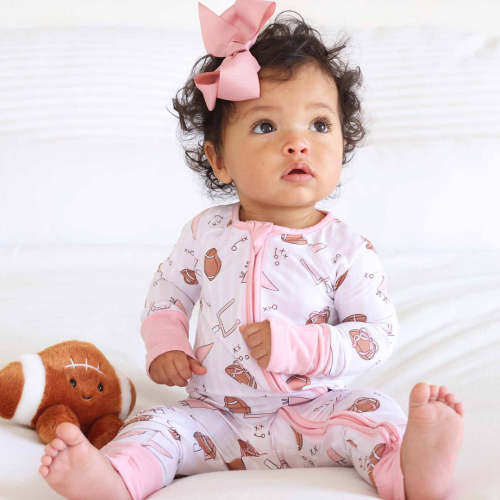 Tiny Touchdowns Convertible Zip Romper | Pink