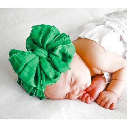 Green | Signature Ruffled Baby Headband