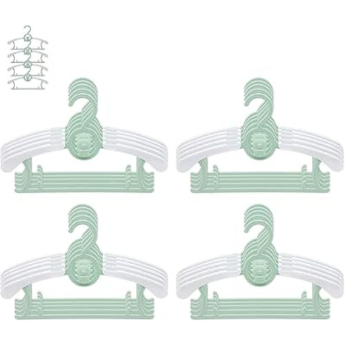 JSF Baby Hangers,20 Pack Baby Clothes Hangers for Closet Kids,Save Space Plastic Hangers Toddler Infant Nursery Child Small Children(Green)