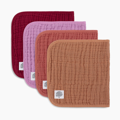 Parker Baby Co. Muslin Cotton Burp Cloths (4-Pack) - Rose Set