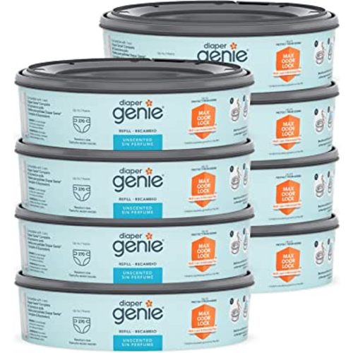 Diaper Genie Bags Refills 270 Count (Pack of 8) with Max Odor Lock | Holds Up to 2160 Newborn Diapers